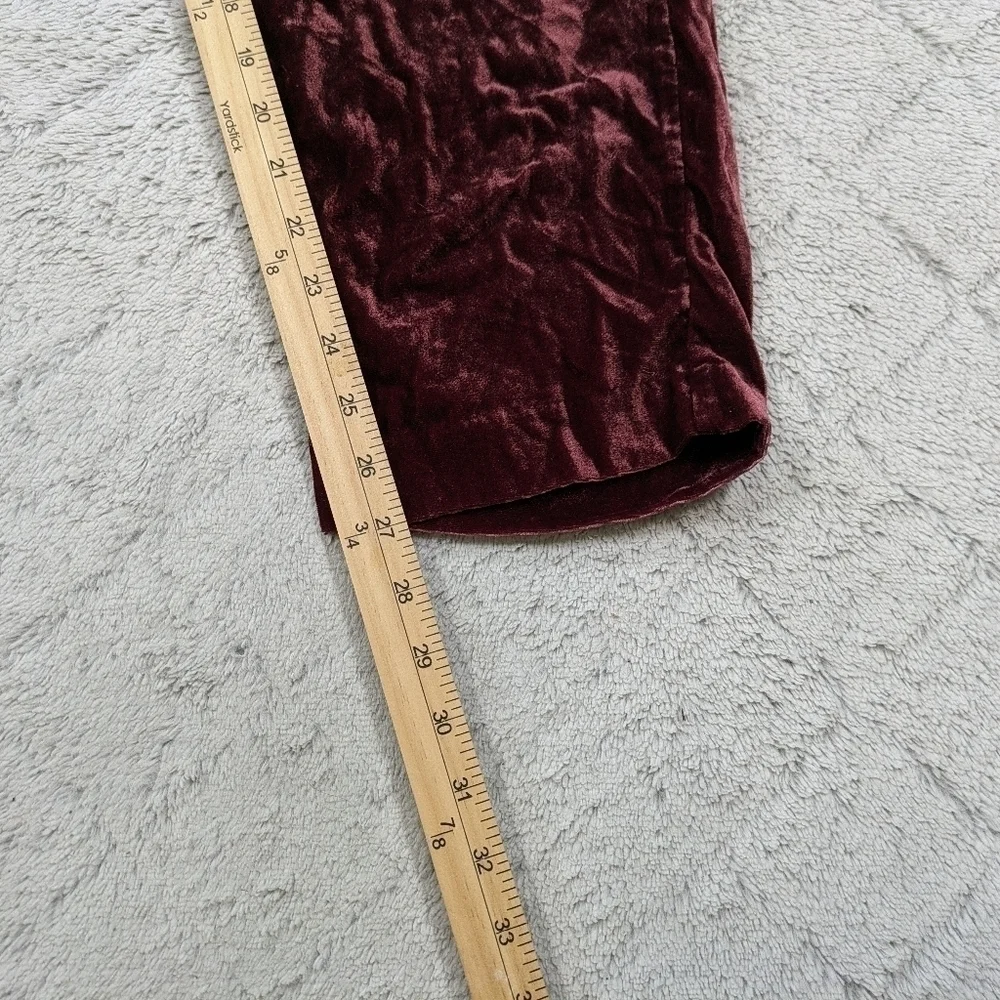 Madewell Pants Women's S Red Velvet Tapered Pleat Pull-On Relaxed High-Rise
